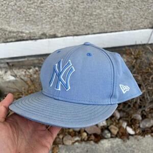 New York Yankees New Era 59FIFTY 7-5/8 Fitted Cap HAT 5950 Baby Sky Blue